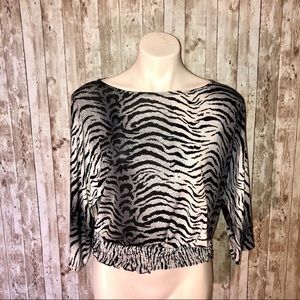 Isabella Rodriguez black/white zebra long sleeve